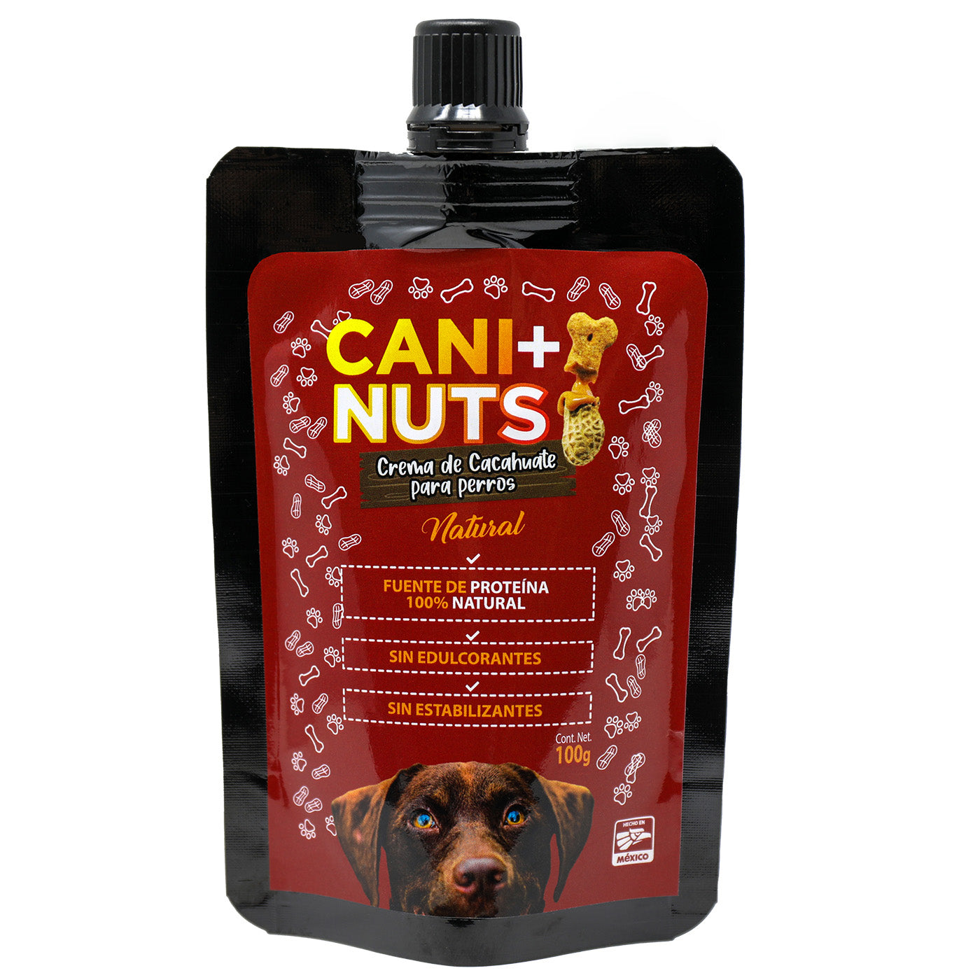 Crema de Cacahuate Natural para Perro Pouch 100g.