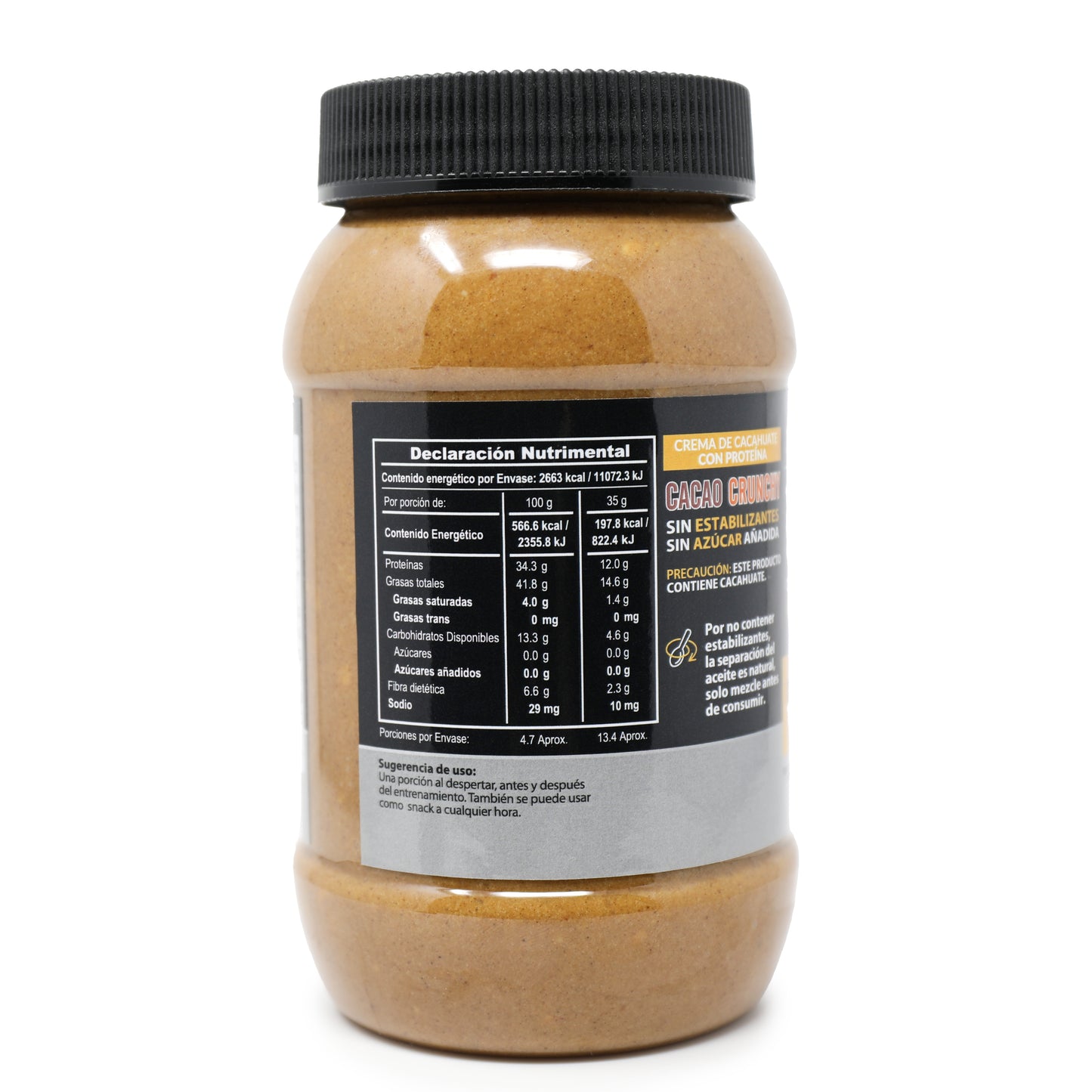 Crema De Cacahuate con Cacao Crunchy + Whey Protein Isolate 470g.