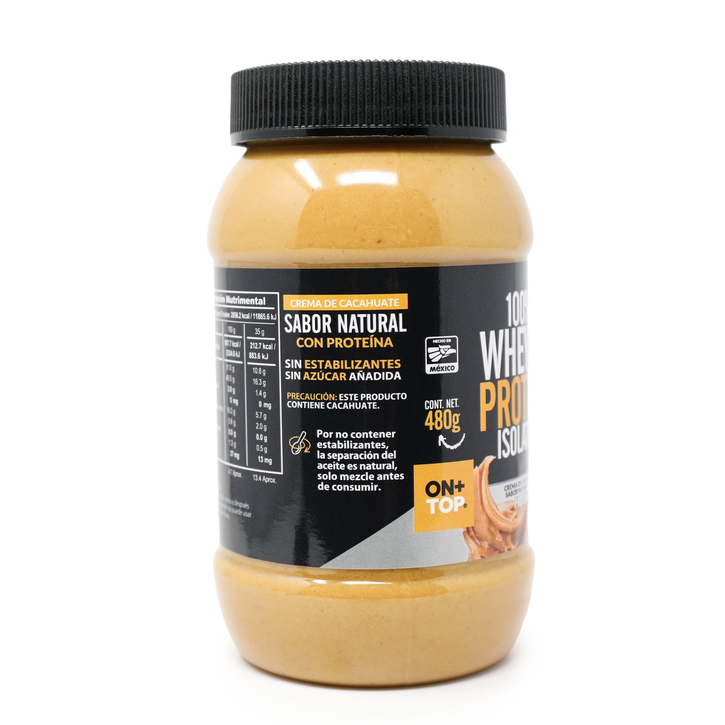 Crema De Cacahuate Natural + Whey Protein Isolate 480g.