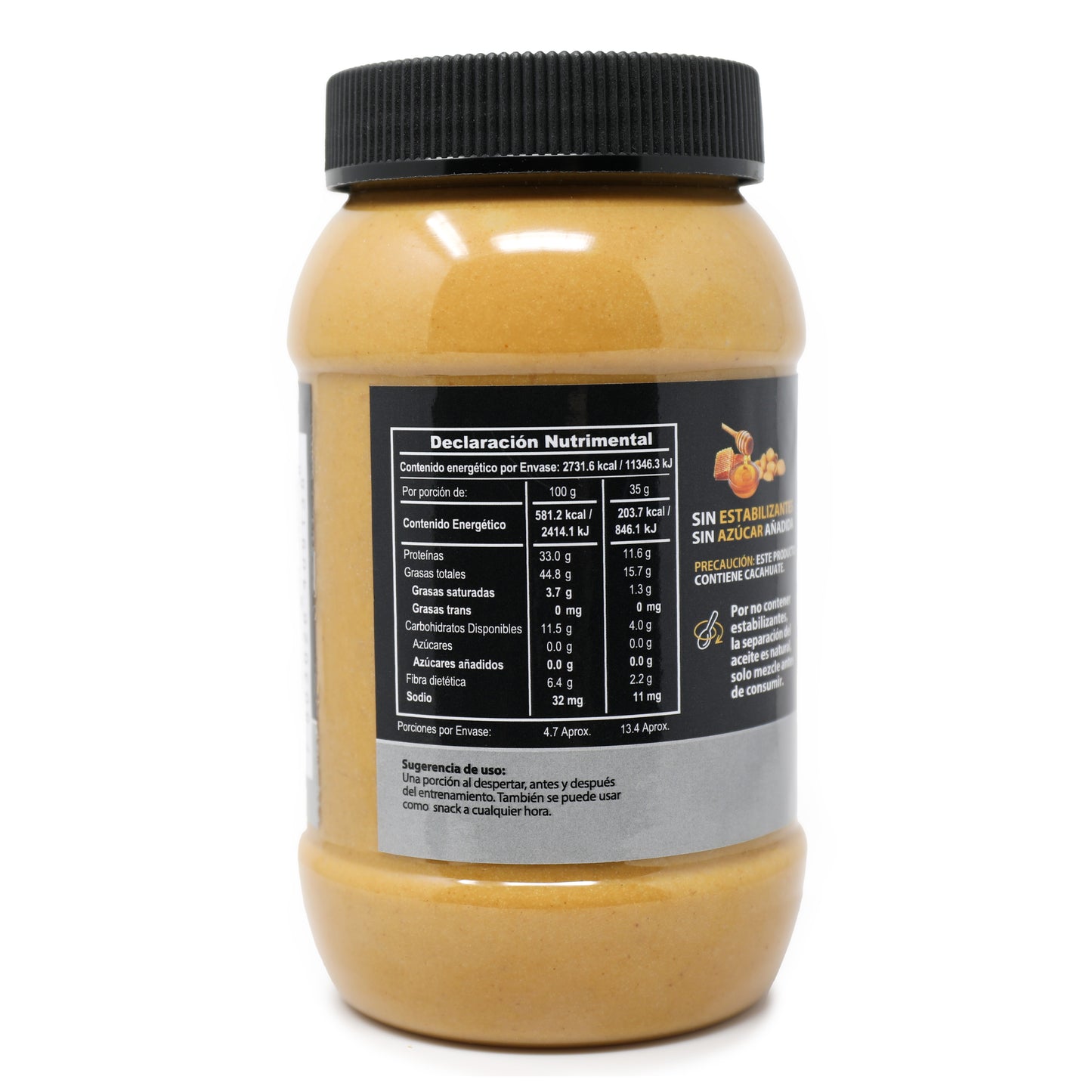 Crema De Cacahuate Con Miel + Whey Protein Isolate 470g.