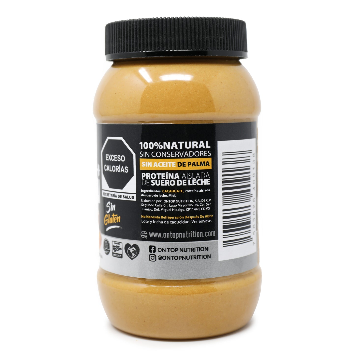 Crema De Cacahuate Con Miel + Whey Protein Isolate 470g.