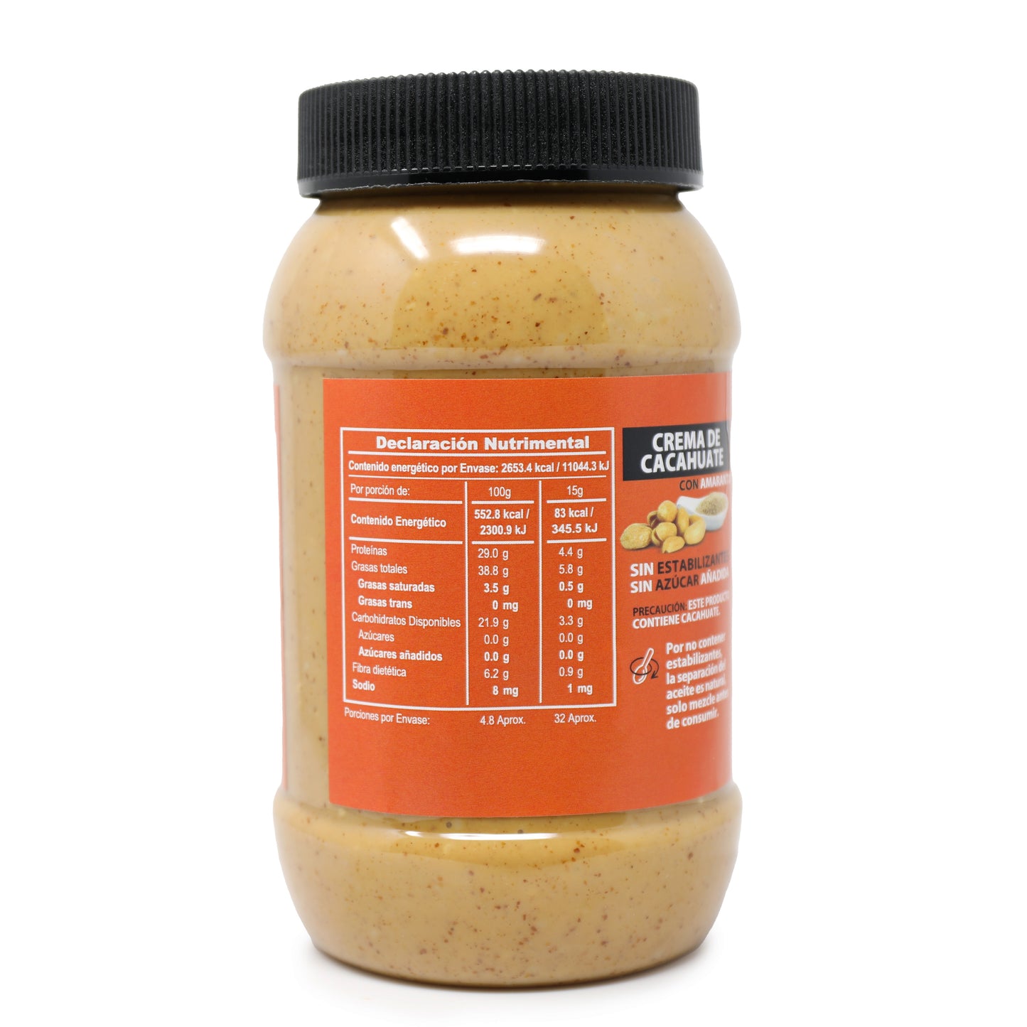 Crema De Cacahuate Con Amaranto 480g.