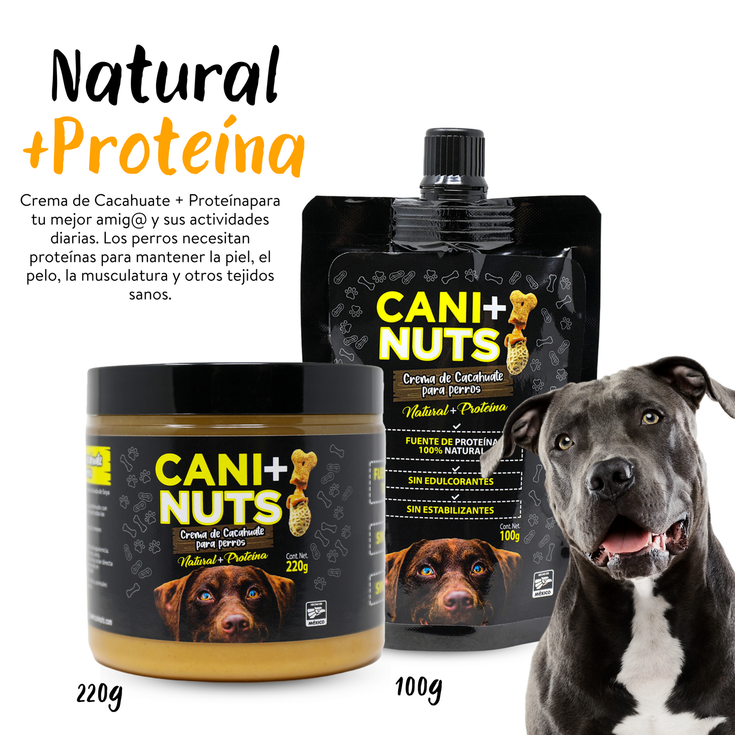 Crema de Cacahuate + Proteína para Perro 220g.