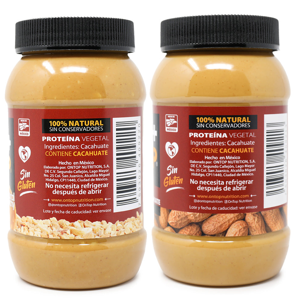2 Pack Crema De Cacahuate Natural + Natural Crunchy.