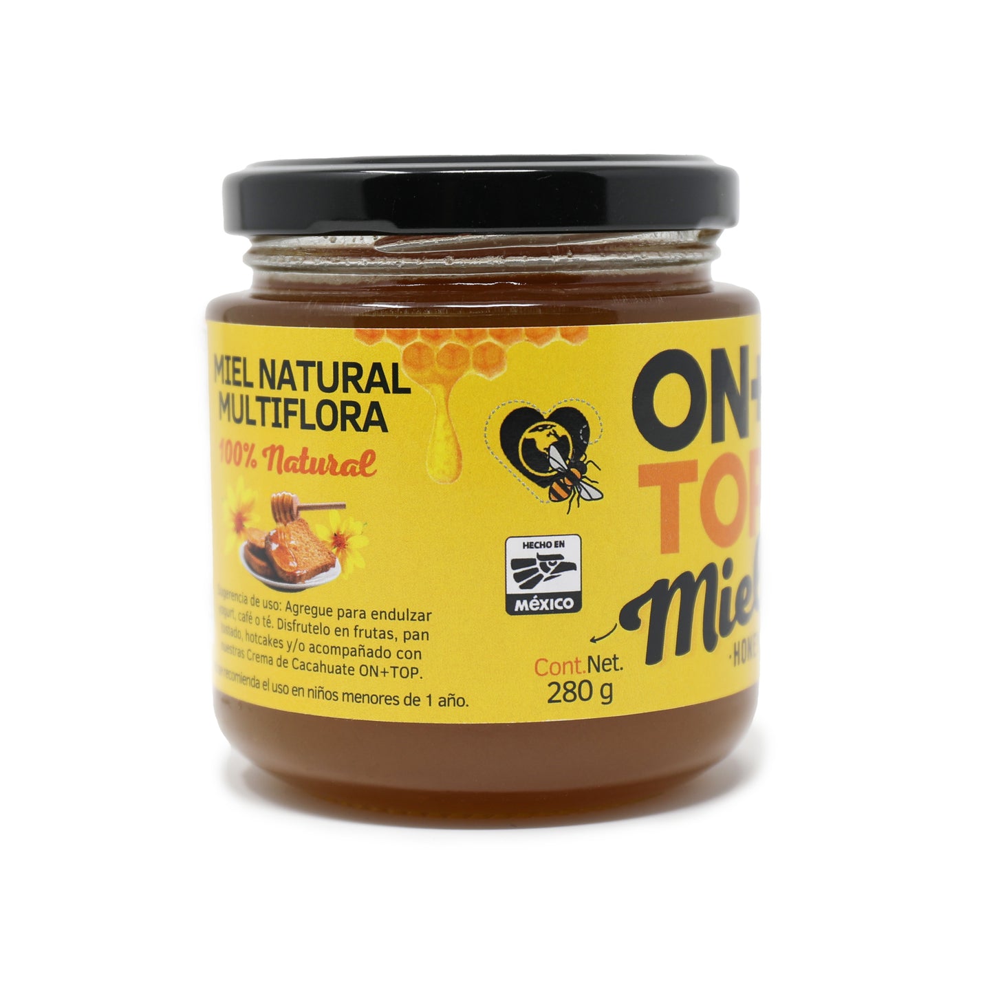 Miel De Abeja Natural Multiflora 280g + Cuchara De Regalo.