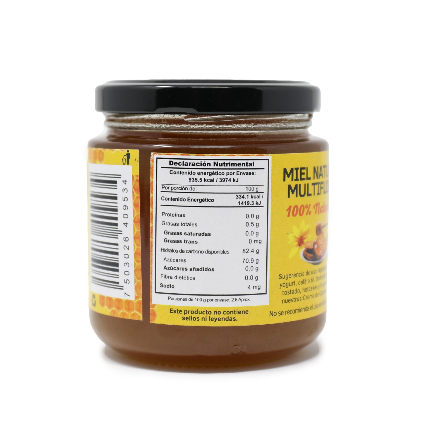 Miel De Abeja Natural Multiflora 280g + Cuchara De Regalo.