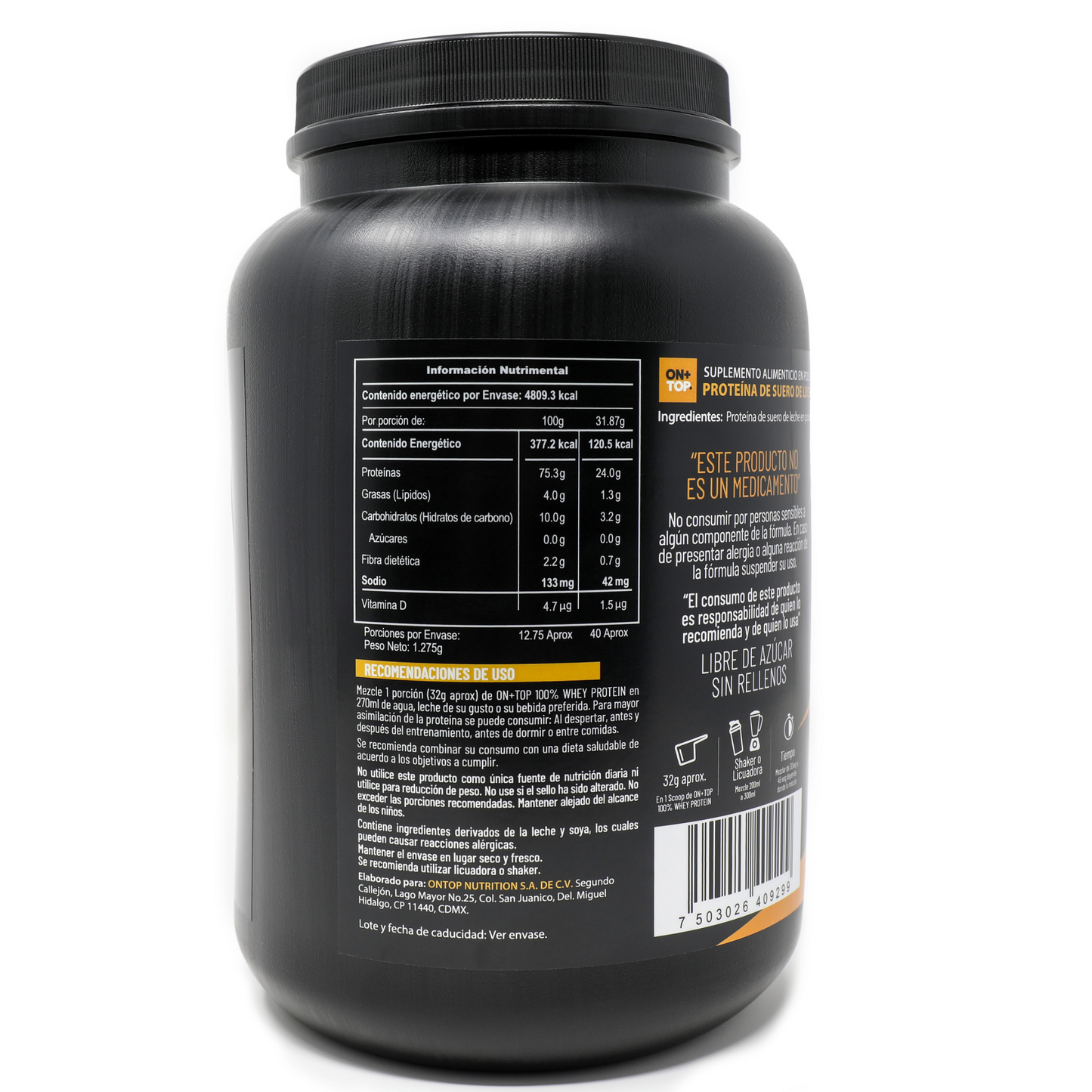Proteína en Polvo 100% Whey Protein sabor Natural 1.275g.