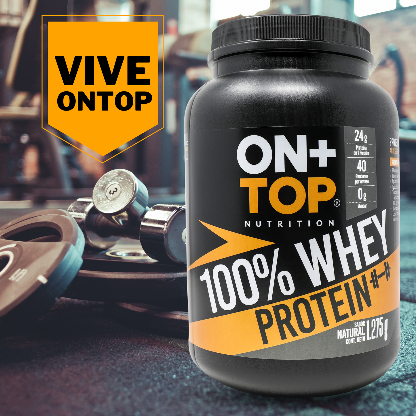 Proteína en Polvo 100% Whey Protein sabor Natural 1.275g.