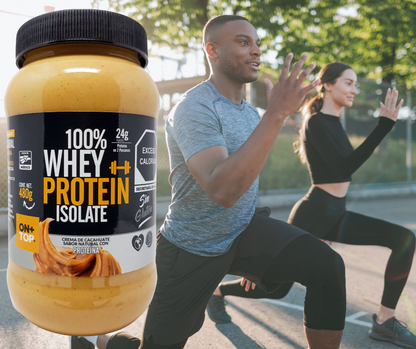 Crema De Cacahuate Natural + Whey Protein Isolate 480g.