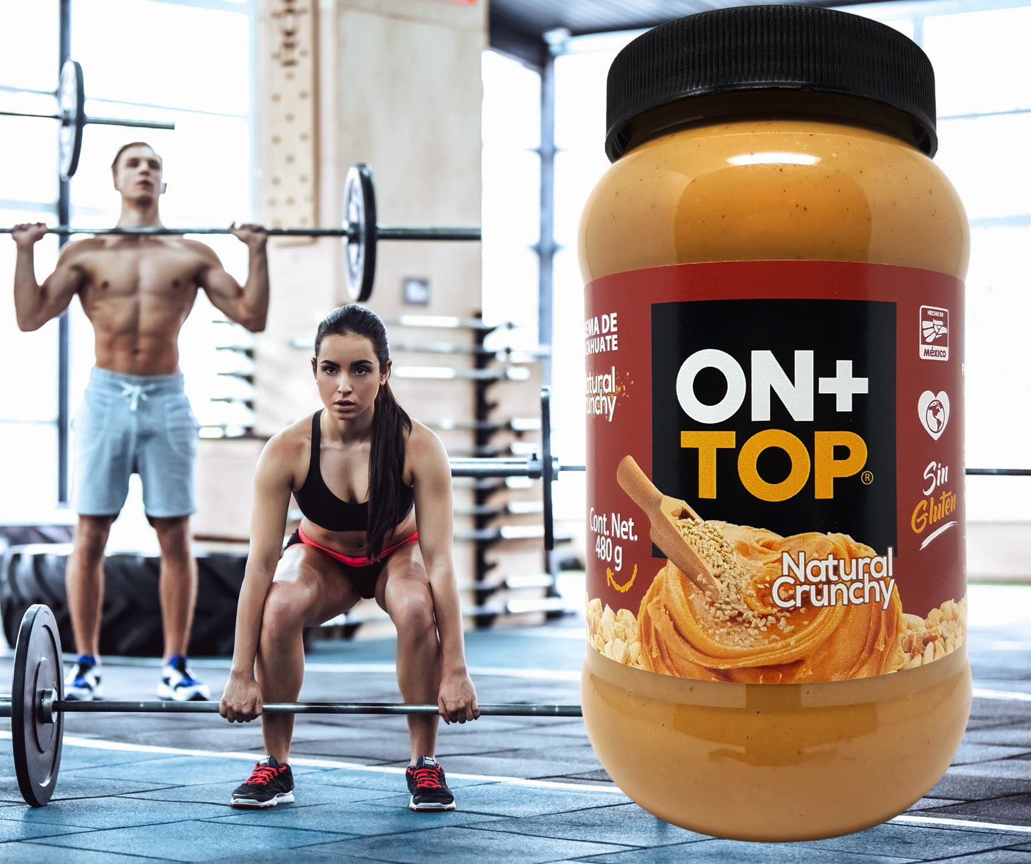 2 Pack Crema De Cacahuate Natural Crunchy + Cacao Whey Protein Isolate.