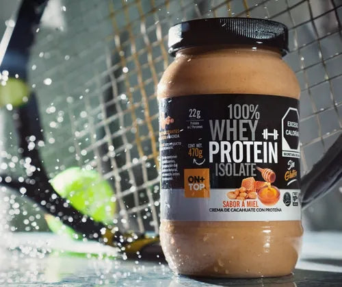 Crema De Cacahuate Con Miel + Whey Protein Isolate 470g.