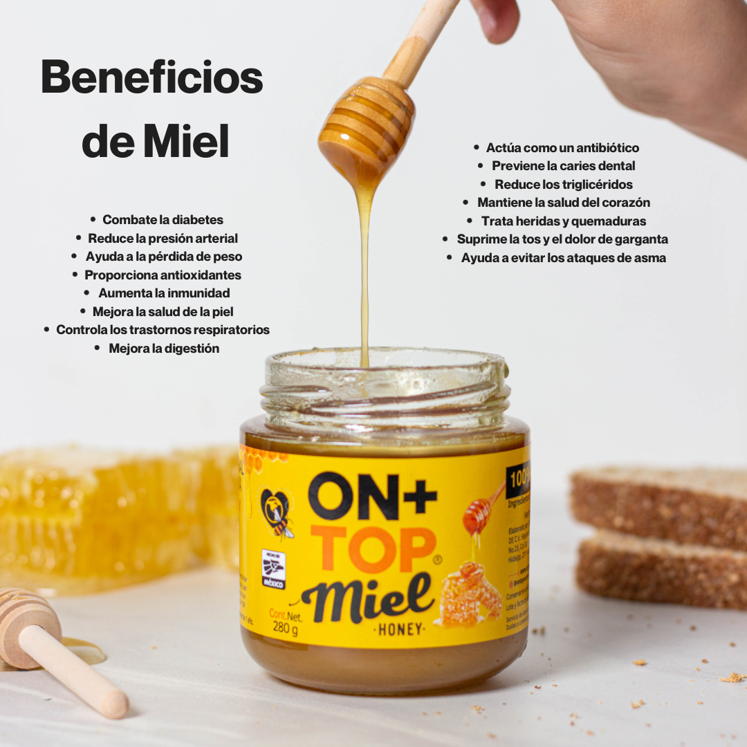 Miel De Abeja Natural Multiflora 280g + Cuchara De Regalo.