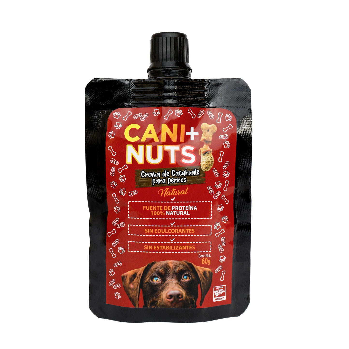 Crema de Cacahuate Natural para Perro Pouch 60g.